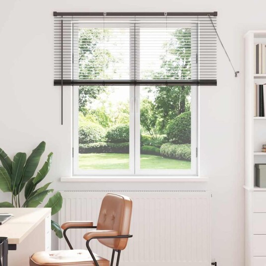 Vindu Persienne med gardiner Svart Aluminium