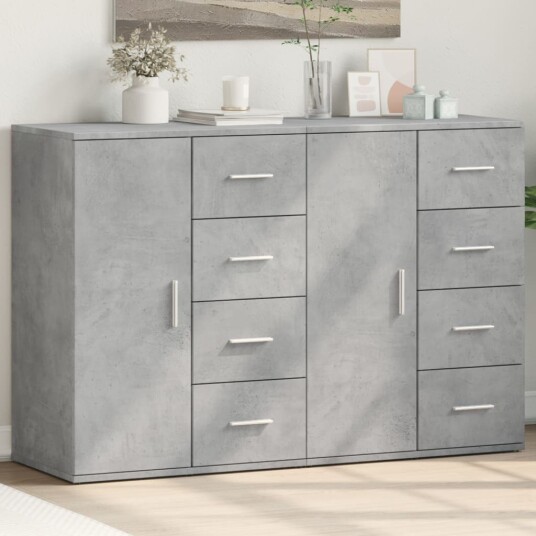 Skjenker 2 stk betonggrå 59x39x80 cm konstruert tre