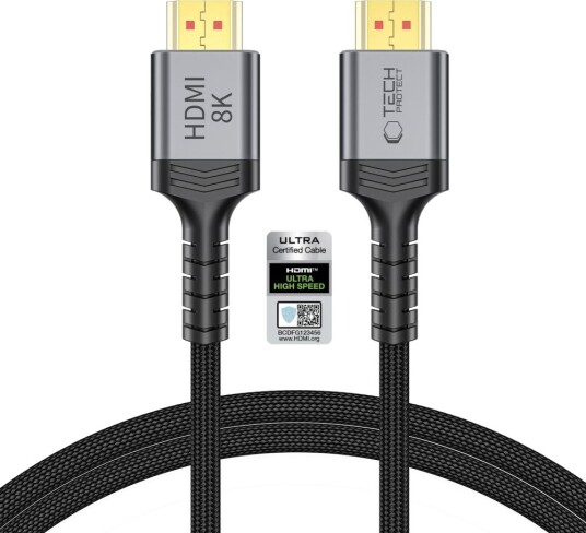 Tech-Protect UltraBoost HDMI 2.1-kabel 1 m 4K 120Hz 8K 60Hz - Svart