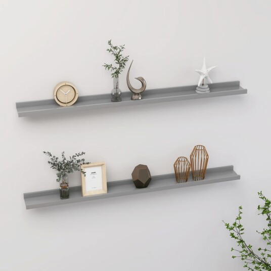 vidaXL Vegghyller 2 stk gr? 100x9x3 cm