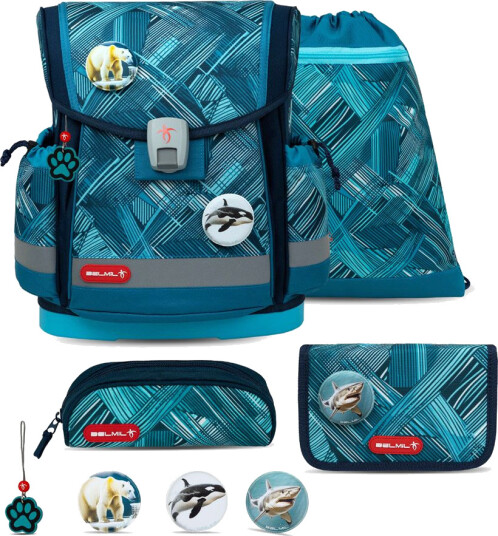 Ice Blue Skolesekk Med 5 Deler Belmil Classy Plus School Bags 866242