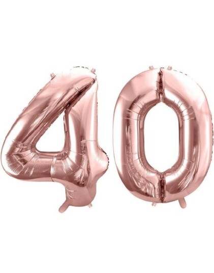 40 år ballonger 86 cm rosegull