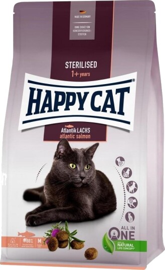 Happy Cat Sterilised Atlantic Salmon Tørrfôr Til Steriliserte Katter Laks 300 G