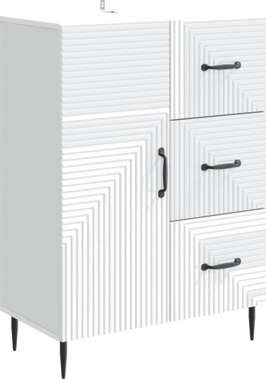 Serviesskap med skuff Hvit 66 x 34,5 x 89,5 cm Konstruert tre
