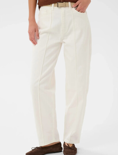 Soaked in Luxury Slrina Barrel Jeans   White   S