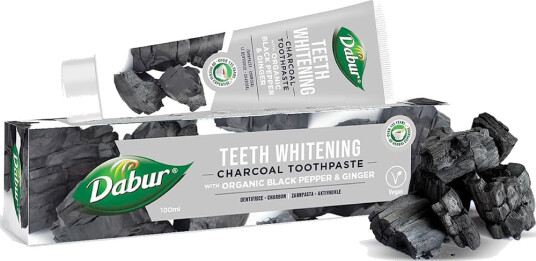 Tannbleking Tannkrem DABUR Charcoal Organic Black Pepper & Ingefær 100 ml Tannbleking Tannkrem DABUR Charcoal Organic Black Pepper & Ingefær 100 ml
