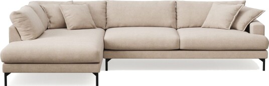 Menard Premium 5 seters venstrevendt L formet dyp sjeselongsofa i stoff Beige