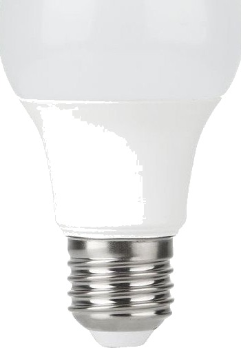 E27 5,5W LED pære 12 60V   A60 600lm opalt glass 3000K   Kulør : Varm