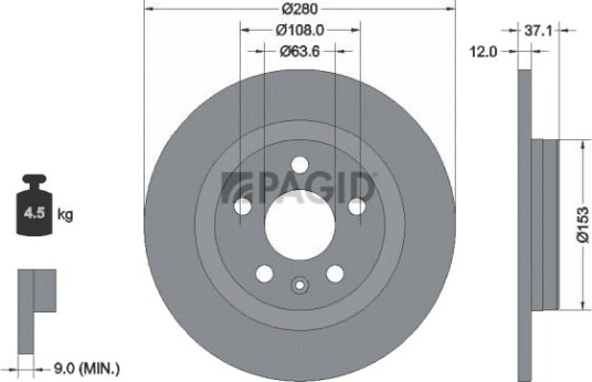 PAGID 56238NC Bremseskive