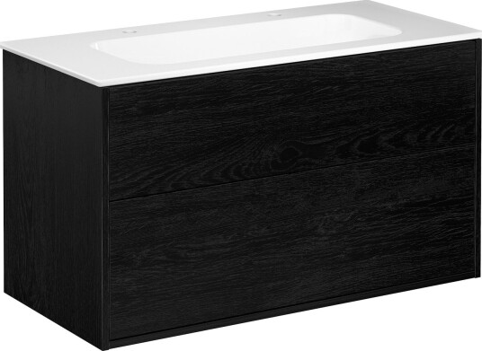 Gustavsberg Artic møbelpakke 100x47 cm sort eik/hvit