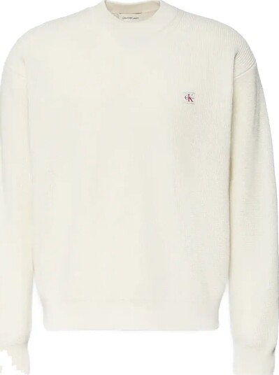 Calvin Klein Jeans Ls Ez Cotton Waffle Crwnk Swtr 9 Cream M Calvin Klein Jeans Ls Ez Cotton Waffle Crwnk Swtr 9 Cream M
