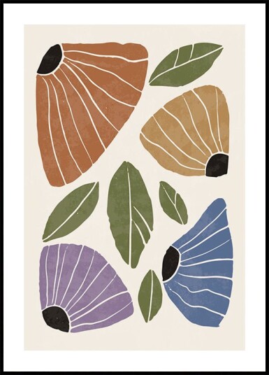 Posterbox Abstract Flowers Plakat Plakat / 21x30cm