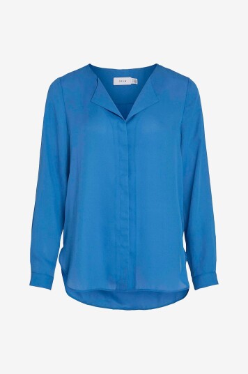 Vila - Bluse viLucy L/S Shirt - Blå