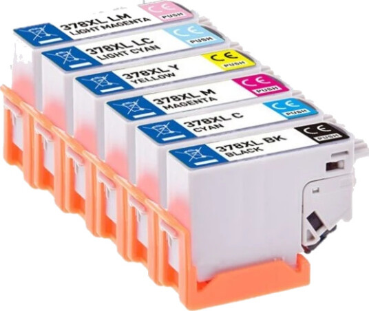 TB Blekkpatron Pakke No.378XL Sort/CMY/LC/LM Høykapasitet (11.2ml/3x9.3ml/2x10.3ml), erstatter Epson C13T37984010