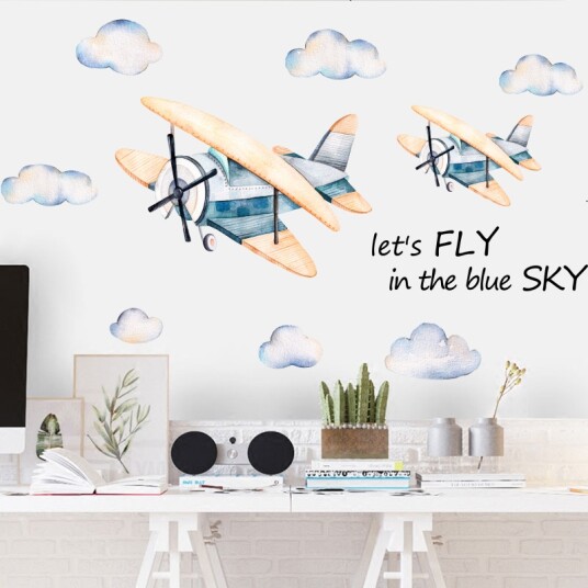 Veggklistremerke   Fly og skyer
