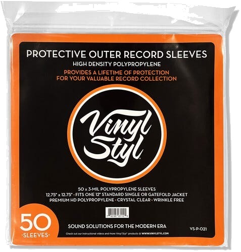 Vinyl Styl 12 Tommer LPomslag  Easy Open  50Stk  Krystallklar