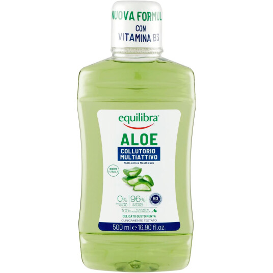 Naturlig Aloe Vera Munnvann Equilibra Xylitol Triple Action 500 ml.