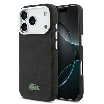 Lacoste iPhone 17 Pro Iconic Petit Pique Metal Logo deksel MagSafe kompatibel Svart
