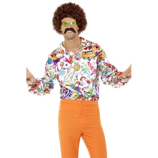 Smiffys 60-talls Groovy Skjorte - Large