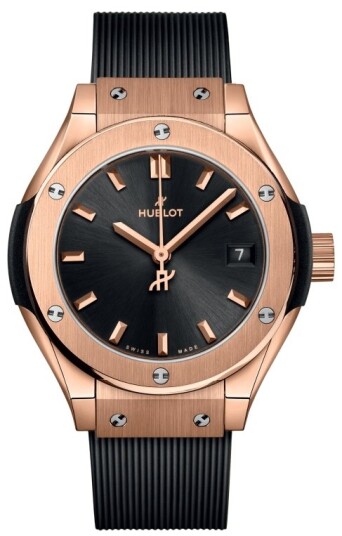 Hublot Dameklokke 591.OX.1480.RX Classic Fusion Sort/Gummi Ø29 mm