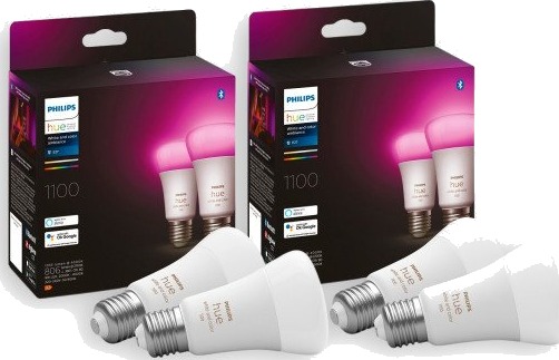 Philips Hue White Color Ambiance E27 standardlampa 4 pack 9W