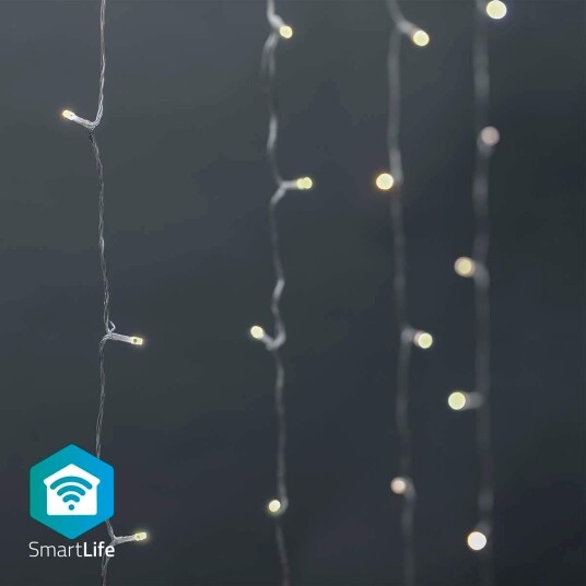 SmartLife Julelys | Gardin | Wi Fi | Varm til avkjølt hvitt | 200 LED's | 3 m | Android™ / IOS SmartLife Julelys | Gardin | Wi Fi | Varm til avkjølt hvitt | 200 LED's | 3 m | Android™ / IOS