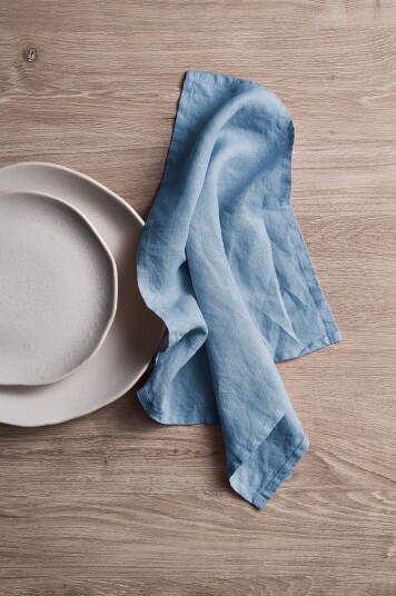 Ellos Home Serviett Malva 2 pk i 100% lin Blå