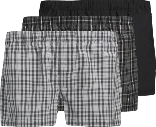 Jack & Jones Jacmilano Woven Boxers 3 Pack Noos Grey L