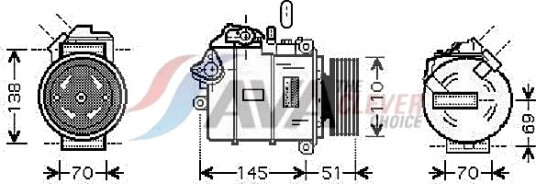 AVA COOLING SYSTEMS BWAK320 AC-kompressor