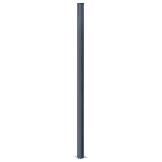 Gjerdestolper 2 stk mørkegrå 185 cm aluminium