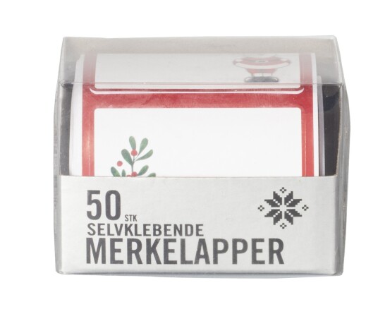 Merkelapper 50pk stickers rull rød/grønn