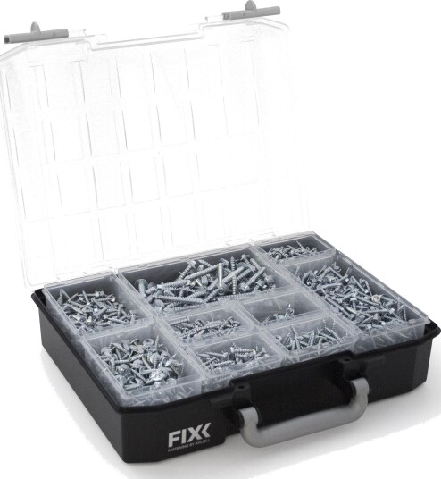 FIXX Fixx-Case Sortimentboks Large, med dobbelt lokk, Garasjeinnredning & oppbevaring