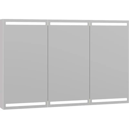 Dansani Level Speilskap med LED-lys 120x14,5x80 cm Hvit Høyglans