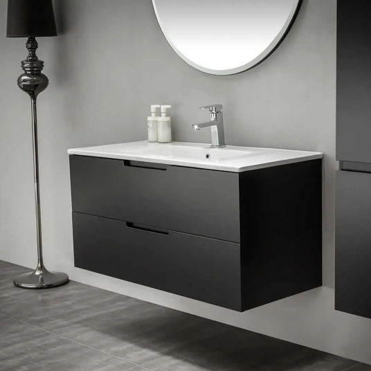 Bathlife Glädje Servantskap 100x50x46 cm med servant Sort Matt