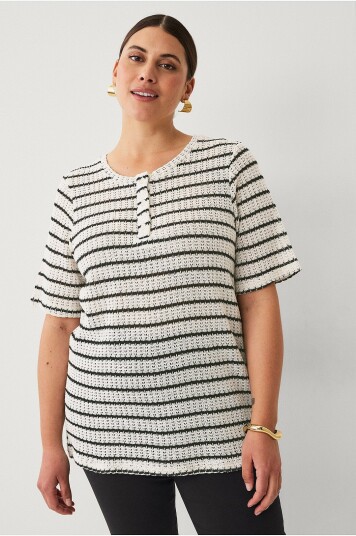 Zizzi Topp vJusuie 1/2 Shirt Svart