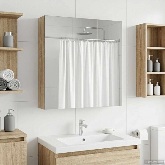 Baderomsspeilskap Sonoma eik 60 x 14,5 x 70 cm Konstruert tre Baderomsspeilskap Sonoma eik 60 x 14,5 x 70 cm Konstruert tre