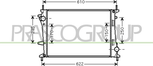 PRASCO FT717R002 Radiator motorkjøling PRASCO FT717R002 Radiator motorkjøling