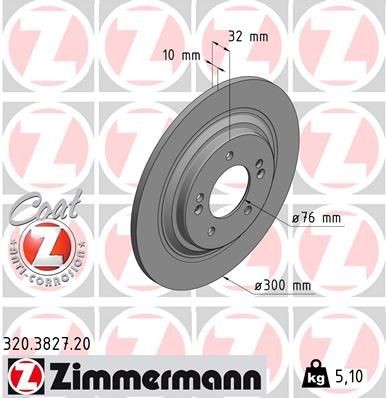 Bremseskive ZIMMERMANN 320.3827.20