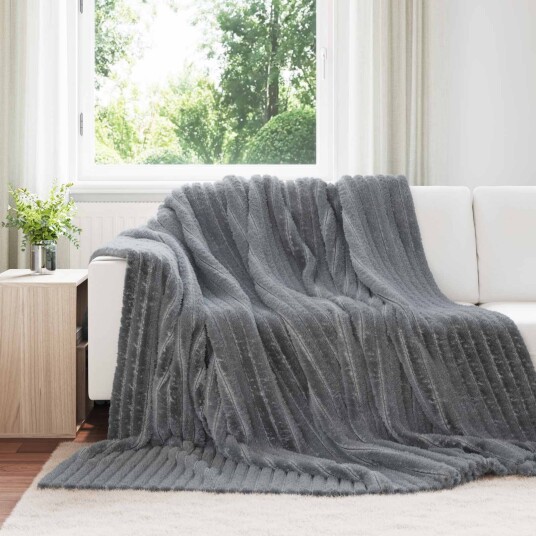 vidaXL Kastepledd 6 pcs Mørkegrå 270 x 240 cm Fleece