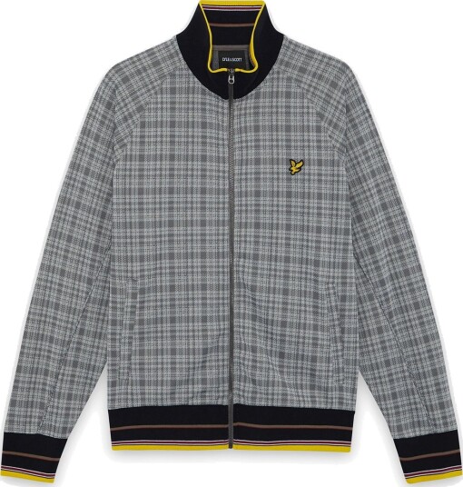 Lyle & Scott Hawick Check Track Jacket Grey XXL