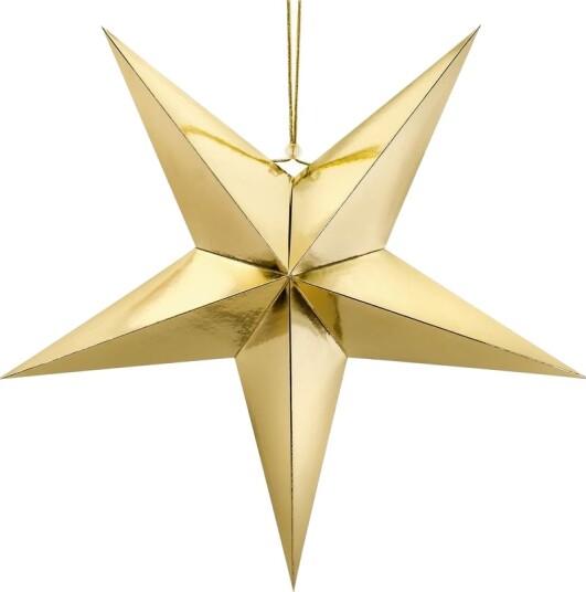 PartyDeco Stjerne i Papp Gull Metallic - 70 cm