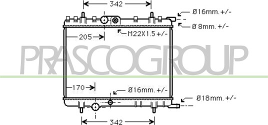 PRASCO CI422R017 Radiator motorkjøling