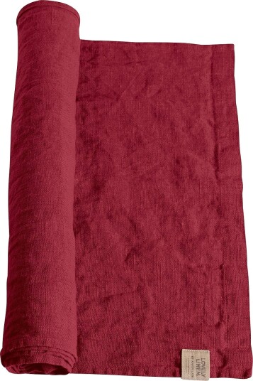 Lovely Linen Løper Lovely i vasket lin Rød Lovely Linen Løper Lovely i vasket lin Rød