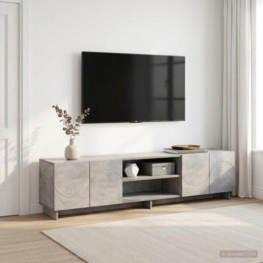 vidaXL TV benk 179,5 x 34,5 x 40 cm Betonggrå Konstruert tre