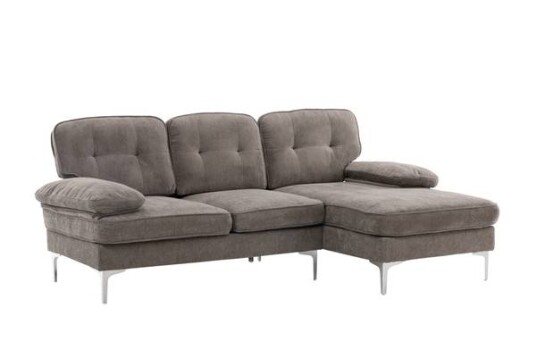 Venture Design Remis 3-setersofa Krom/mørkgrå 241-118 x 85 cm Grå