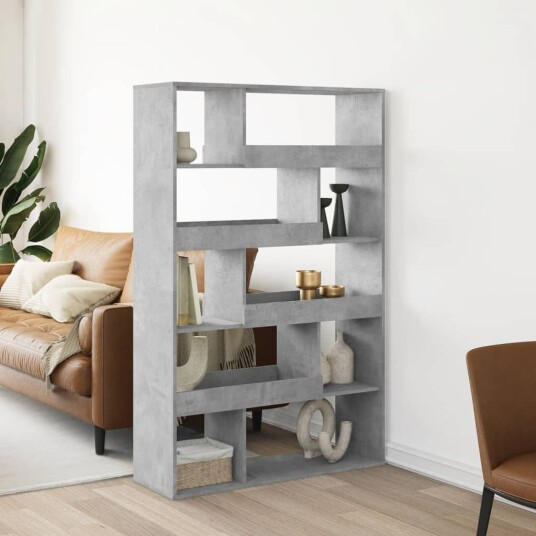 Bokhylle betonggrå 100x33x156,5 cm konstruert tre