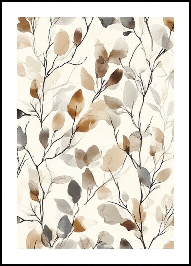 Abstract Watercolor Leaves Plakat Plakat / 50x70cm Abstract Watercolor Leaves Plakat Plakat / 50x70cm