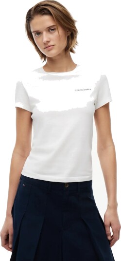 Tommy Jeans Tjw Slim Ess Logo 1 Ss Tee Ext White S