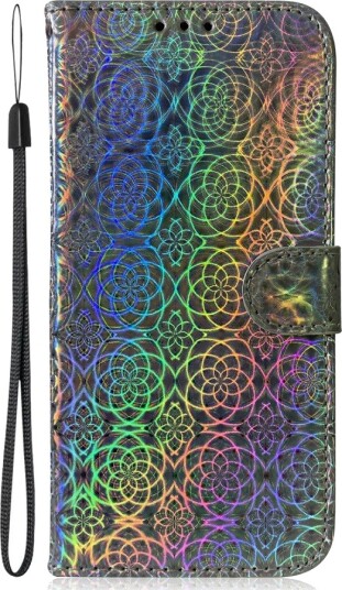 Trolsk Lommebokdeksel Skinnende Blomster (iPhone 12/12 Pro) Sølv