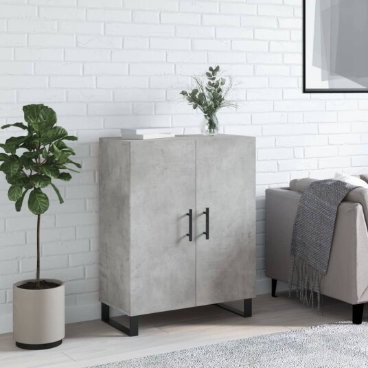 vidaXL Skjenk betonggrå 69,5x34x90 cm konstruert tre